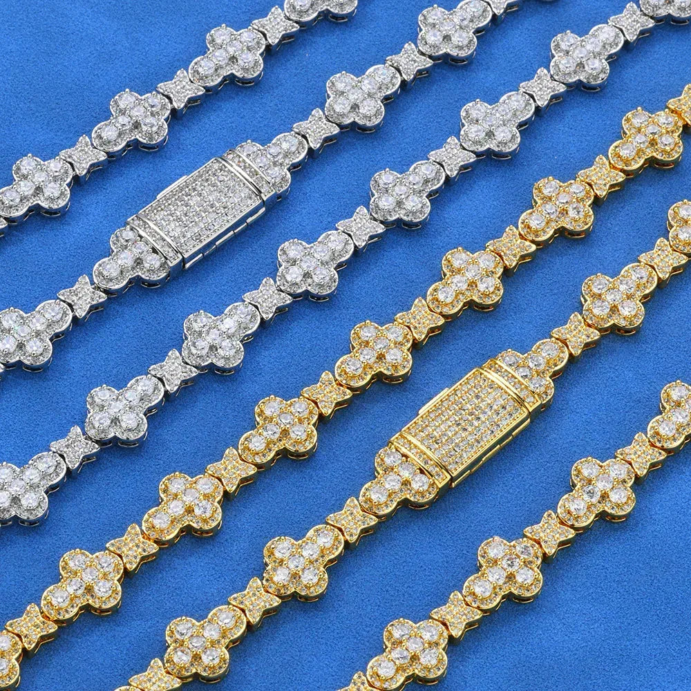 10mm Cross Star Iced Out Zircon Rapper Chain Hip Hop Jewelry | Caratix Jewelry - CaratixJewelry